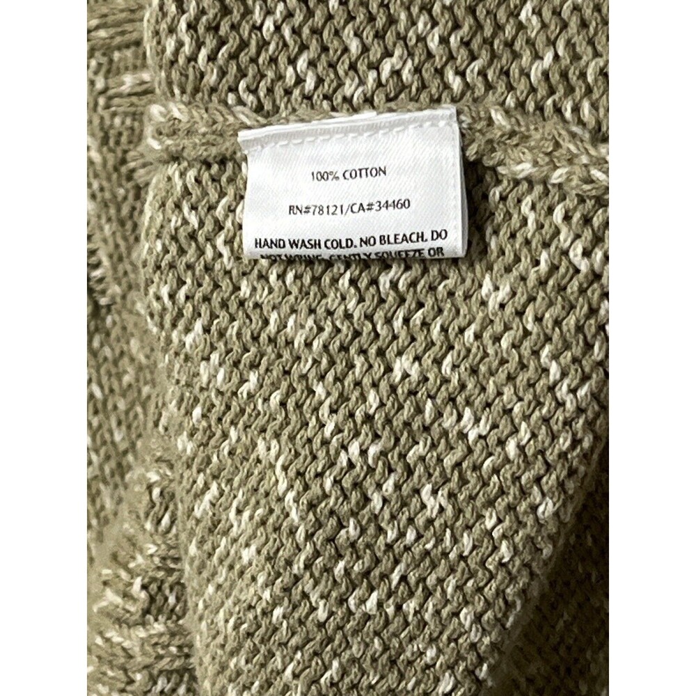 Eileen Fisher Sweater Cardigan Button Up Olive Beige Cotton Small Cottage Core - Picture 4 of 4